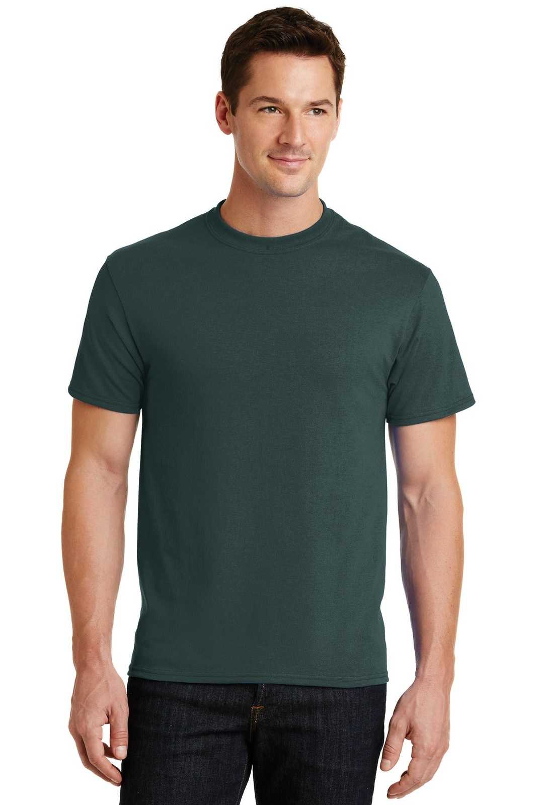 Port &amp; Company PC55 Core Blend Tee - Dark Green - HIT a Double - 1