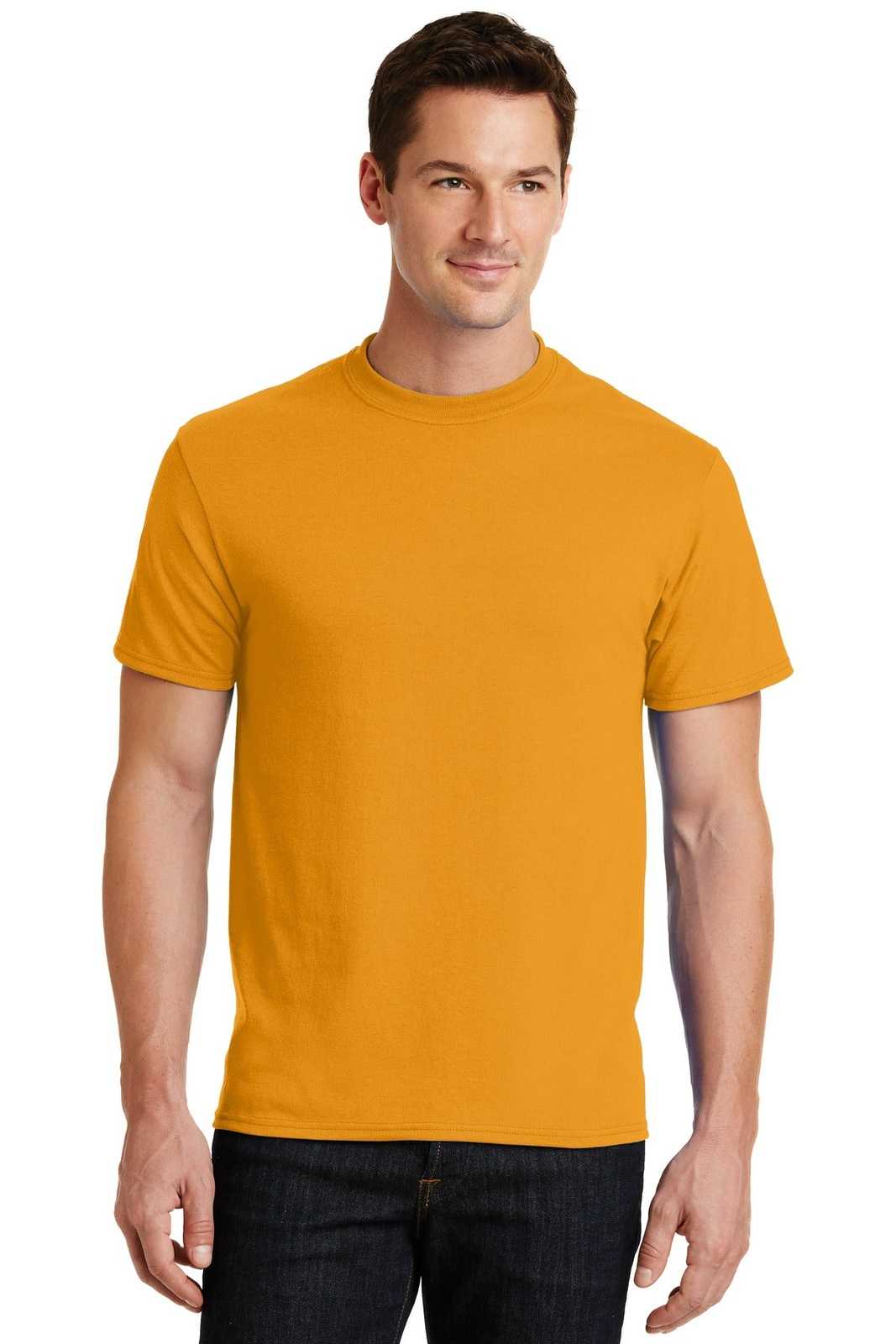 Port &amp; Company PC55 Core Blend Tee - Gold - HIT a Double - 1