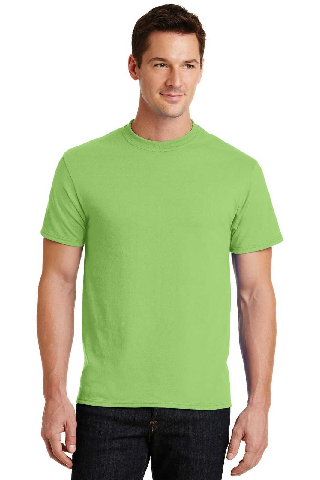 Port &amp; Company PC55 Core Blend Tee - Lime - HIT a Double - 1
