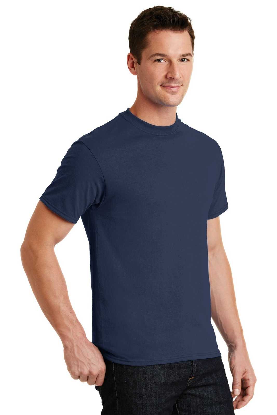 Port &amp; Company PC55 Core Blend Tee - Navy - HIT a Double - 4
