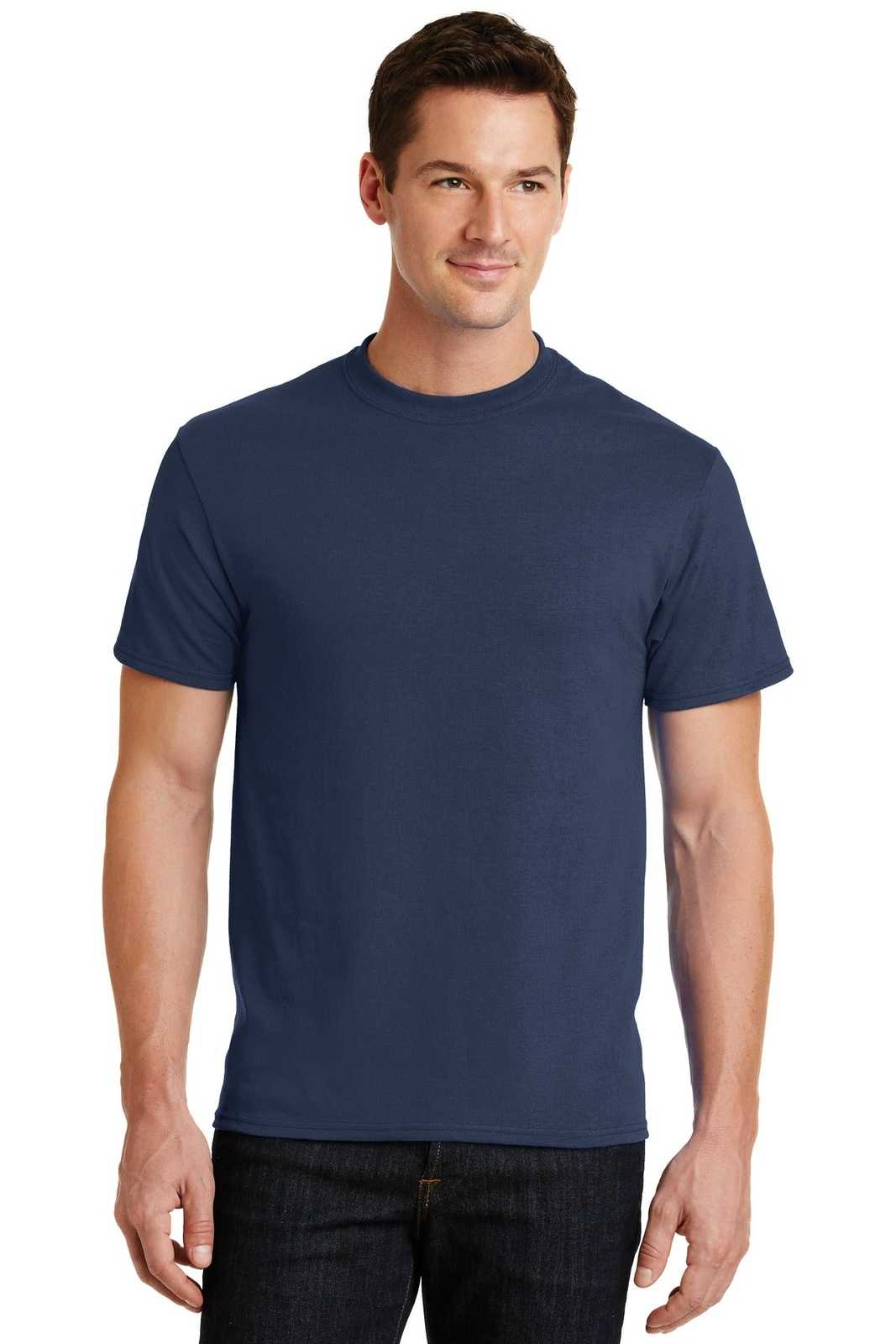 Port &amp; Company PC55 Core Blend Tee - Navy - HIT a Double - 1