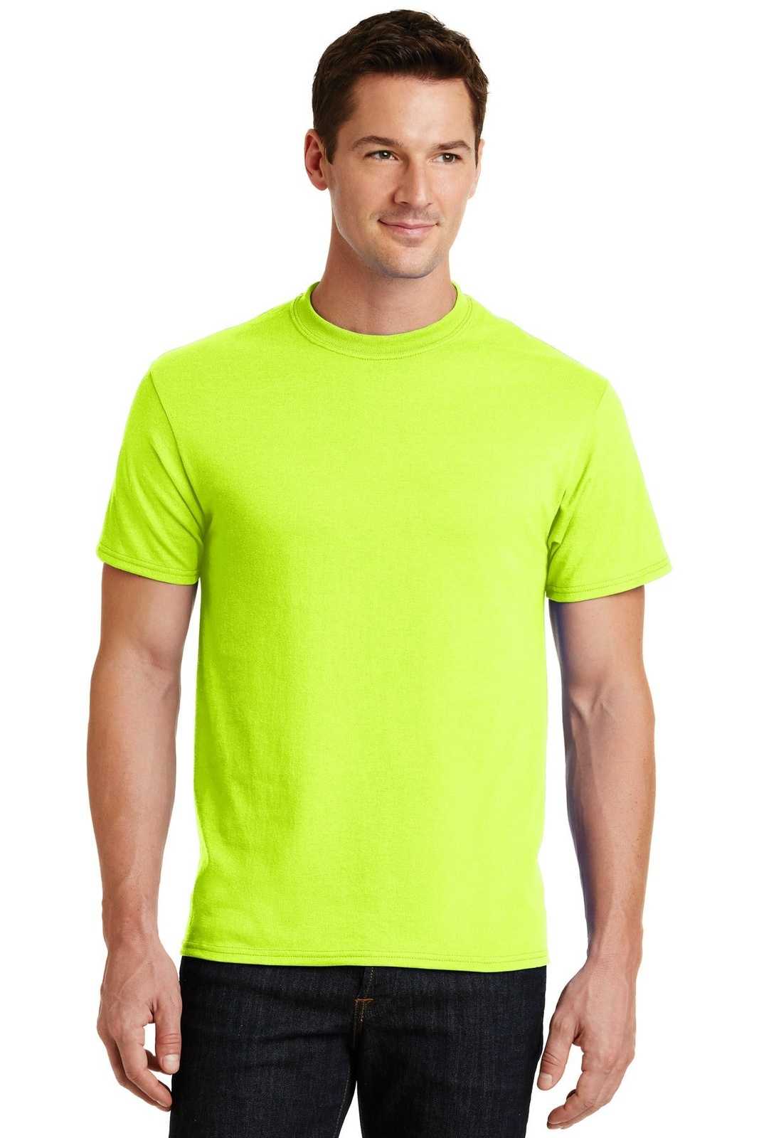 Port &amp; Company PC55 Core Blend Tee - Safety Green - HIT a Double - 1