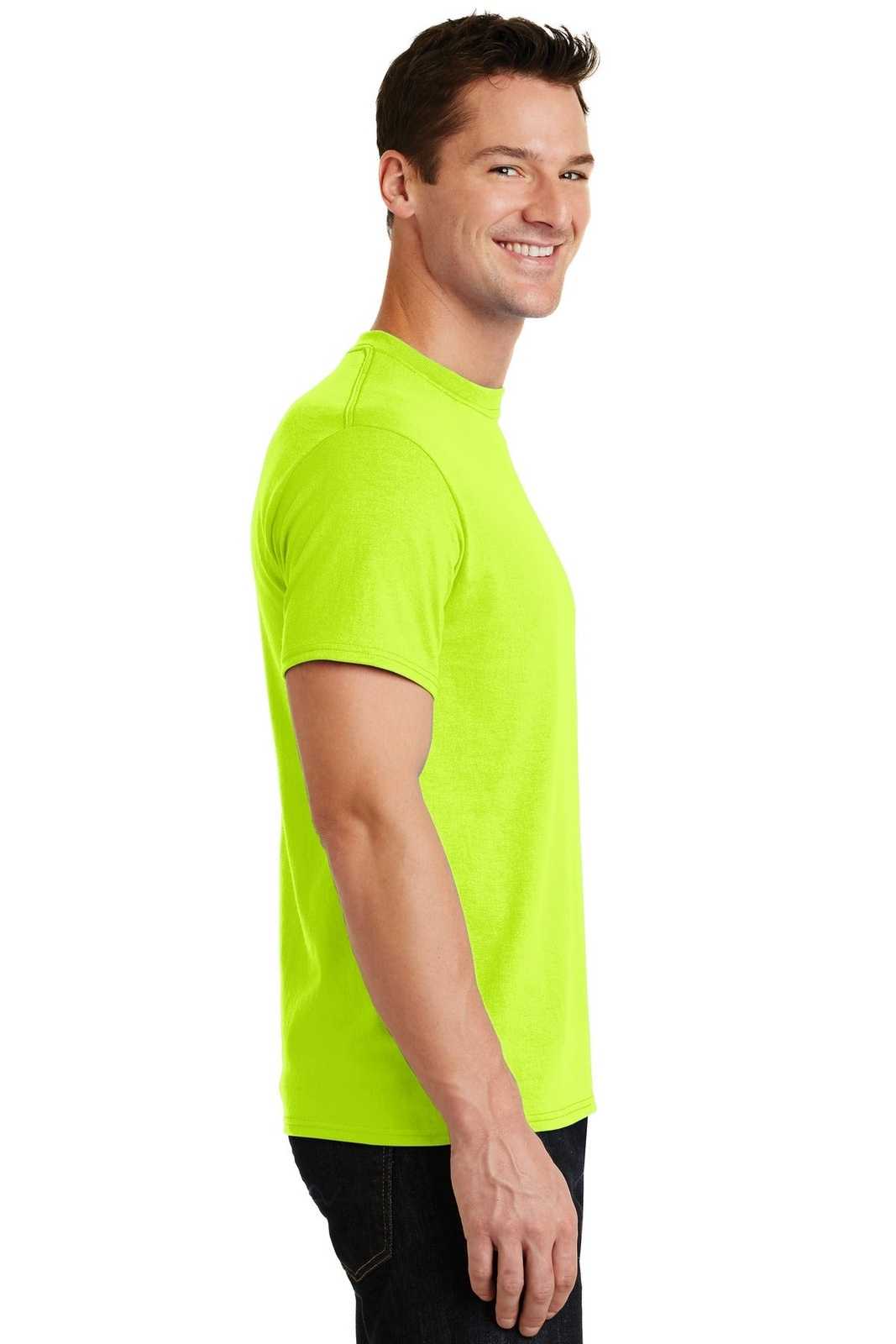 Port &amp; Company PC55 Core Blend Tee - Safety Green - HIT a Double - 3