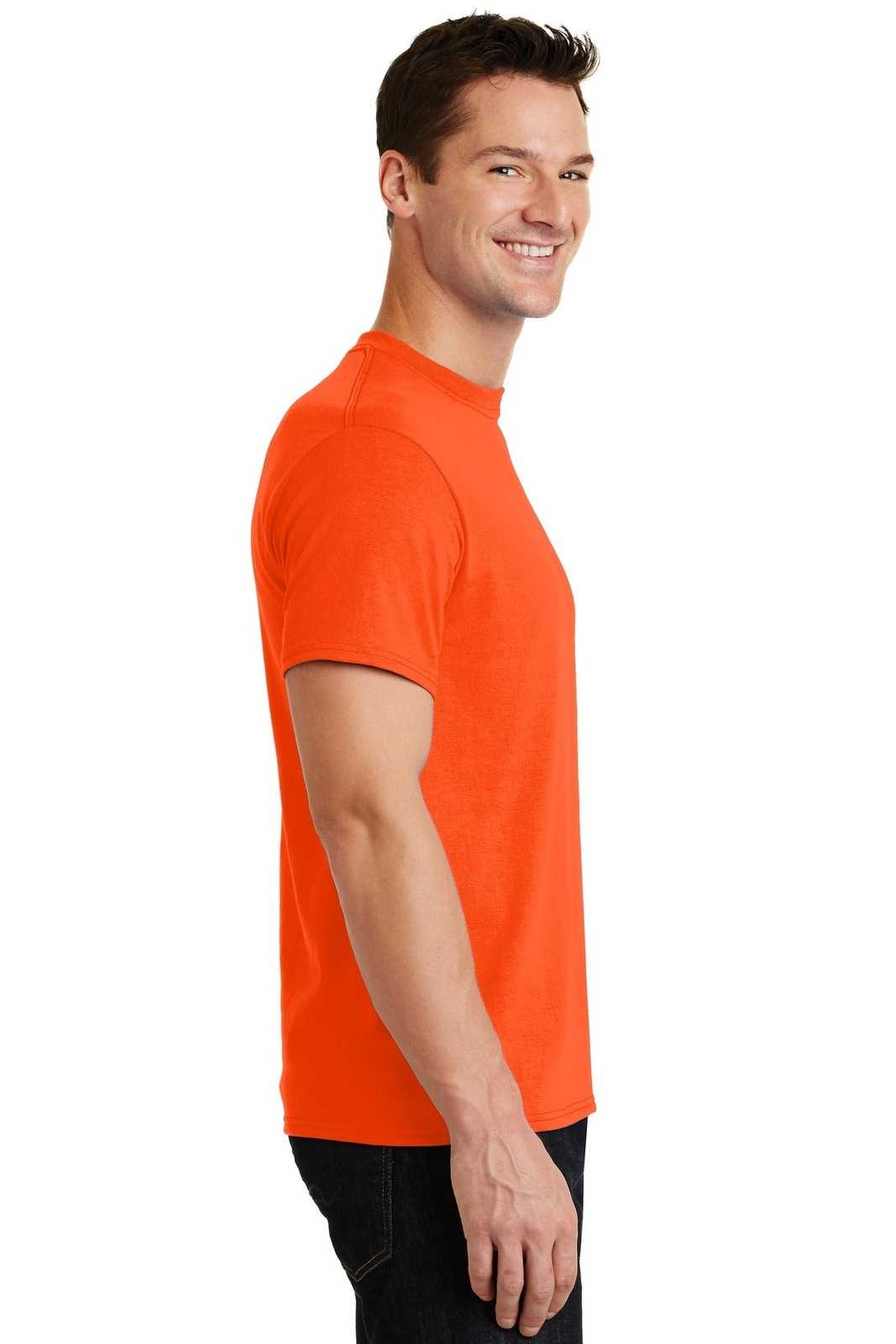 Port &amp; Company PC55 Core Blend Tee - Safety Orange - HIT a Double - 3