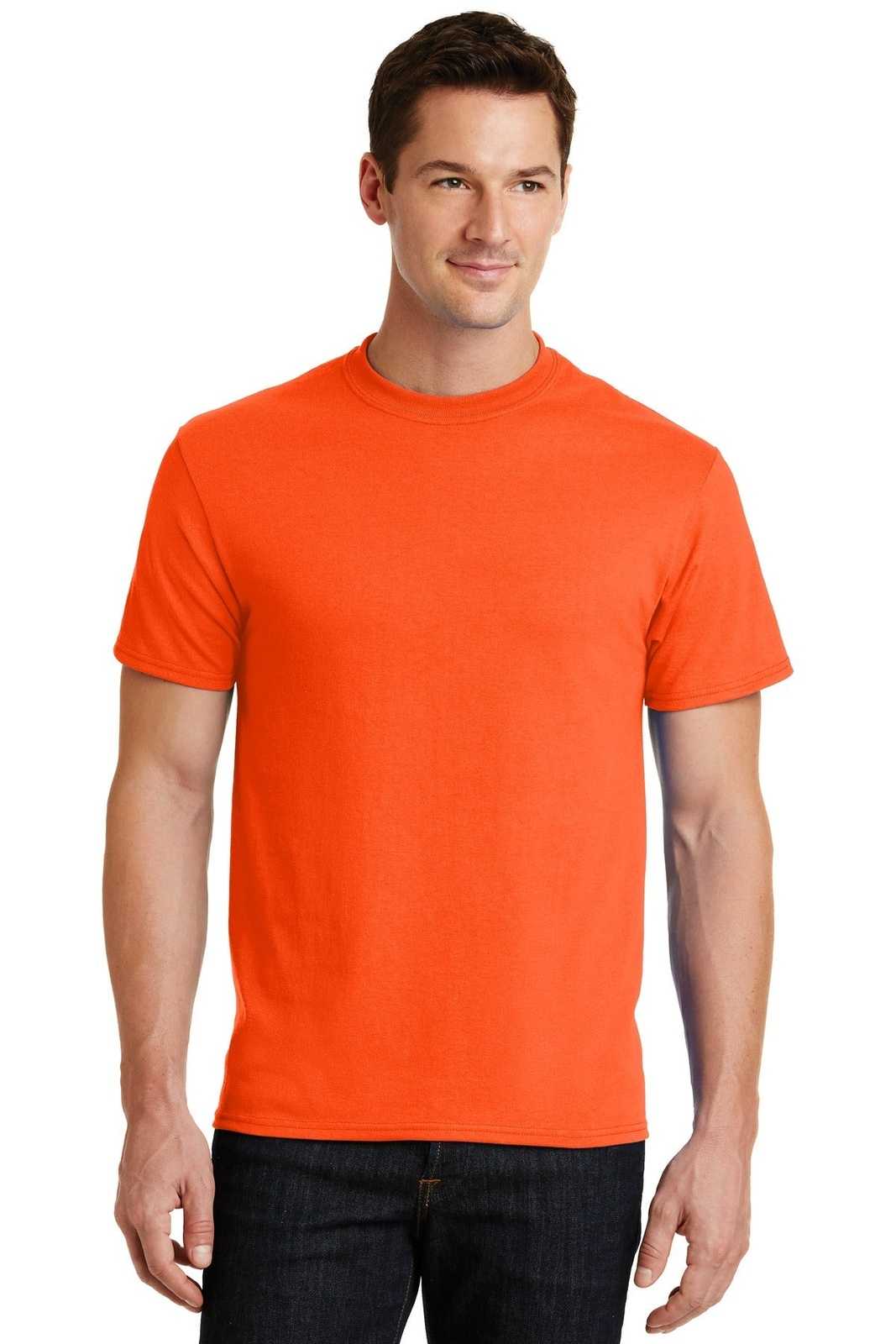 Port &amp; Company PC55 Core Blend Tee - Safety Orange - HIT a Double - 1