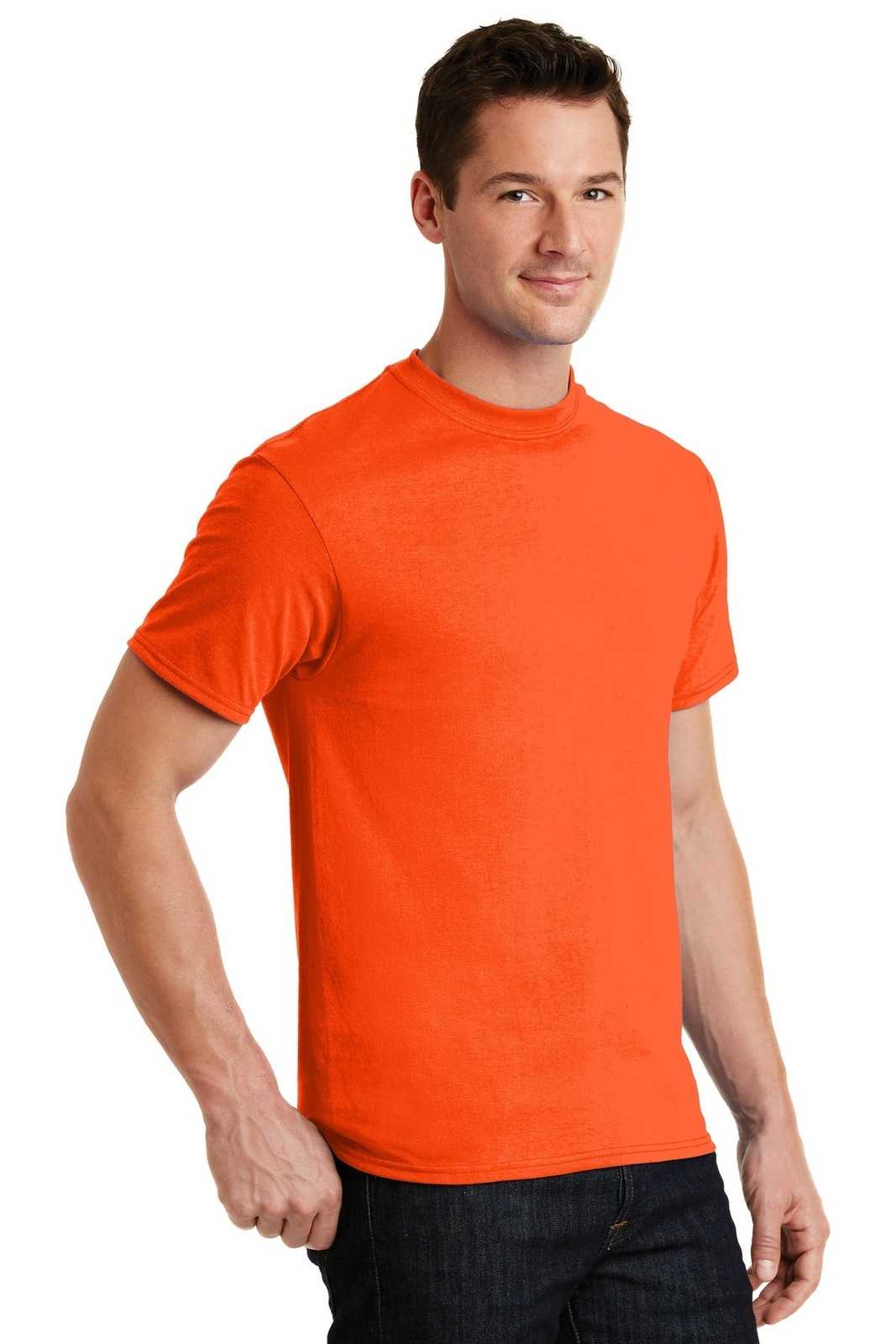 Port &amp; Company PC55 Core Blend Tee - Safety Orange - HIT a Double - 4