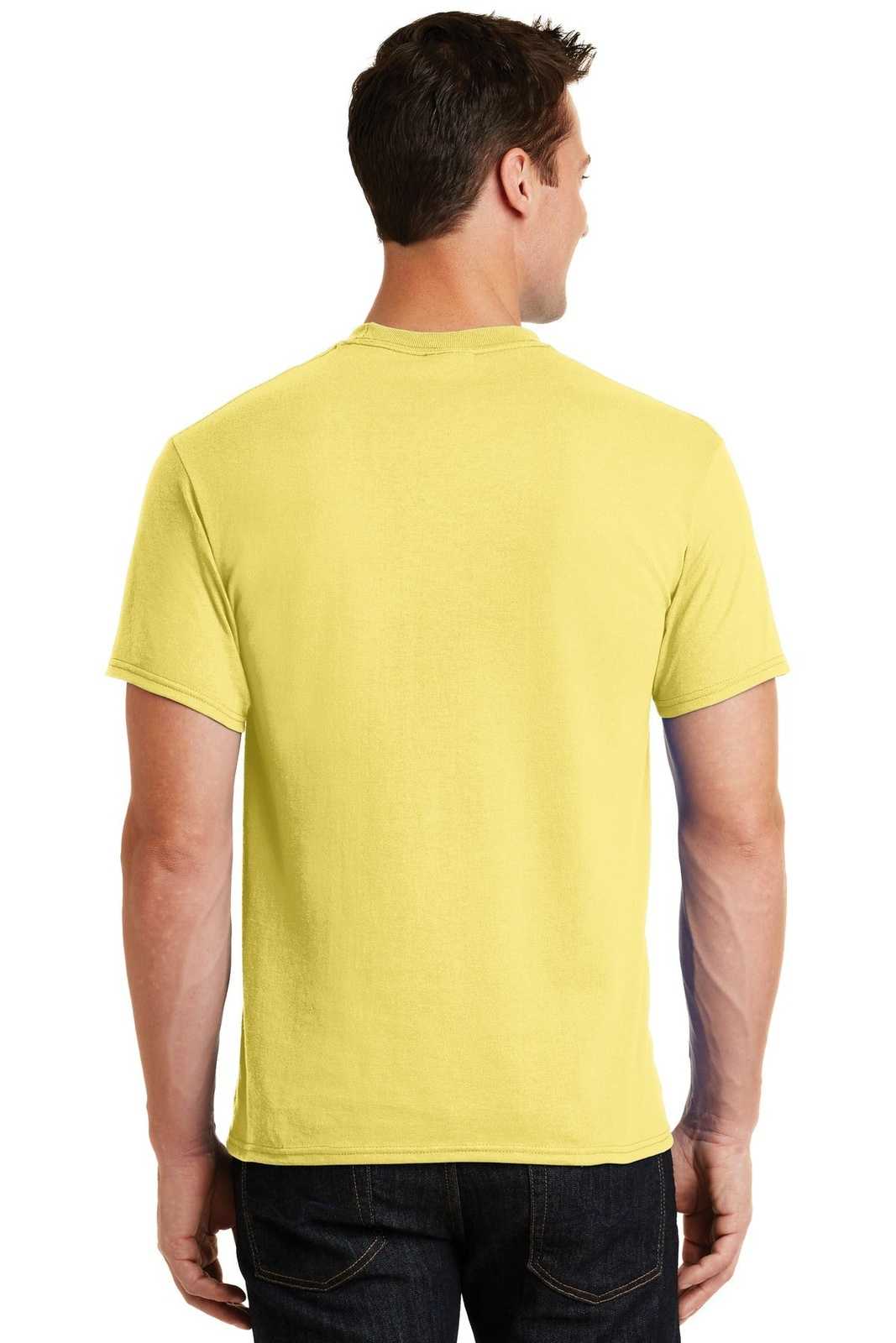 Port &amp; Company PC55 Core Blend Tee - Yellow - HIT a Double - 2