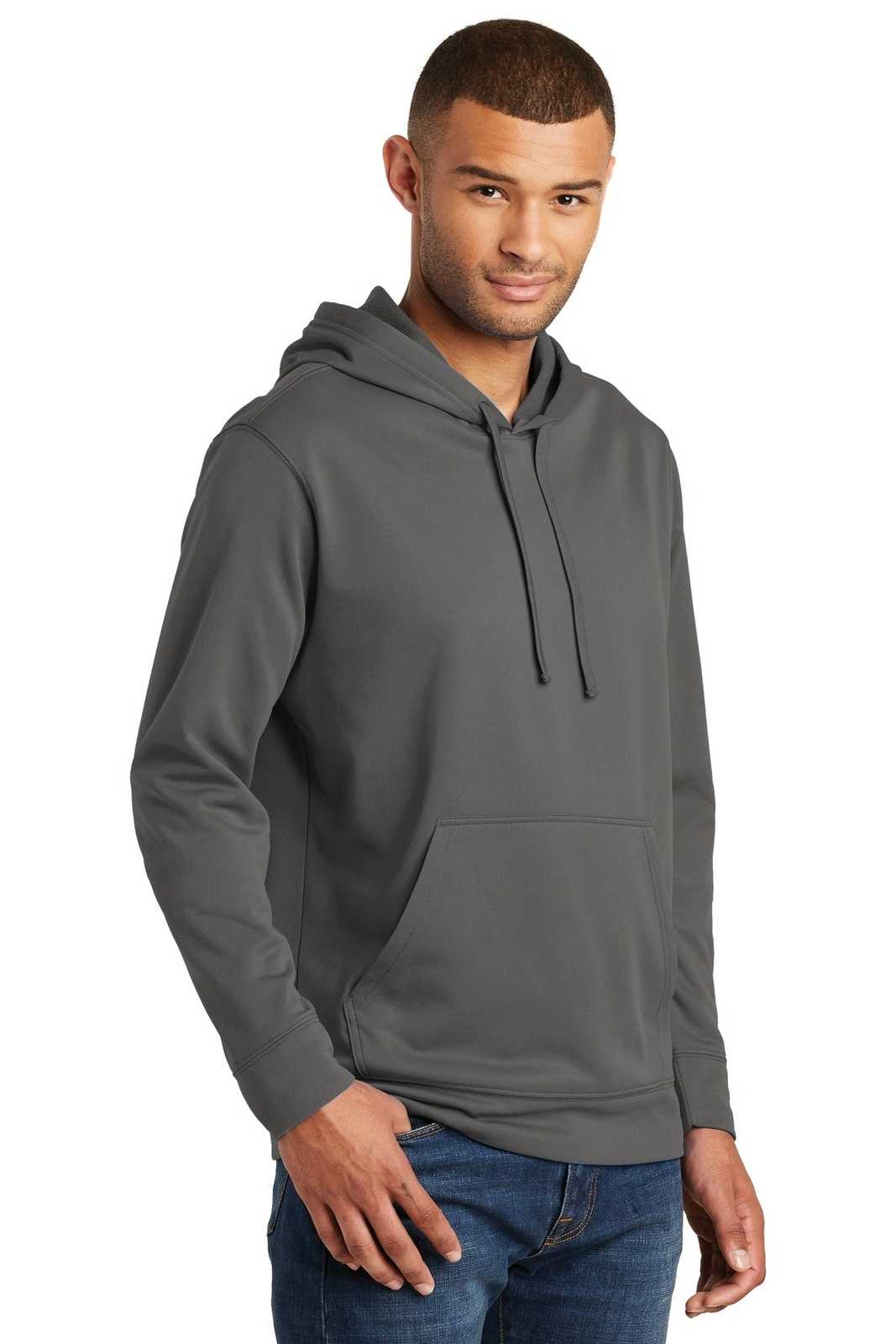 Port &amp; Company PC590H Performance Fleece Pullover Hooded Sweatshirt - Charcoal - HIT a Double - 4