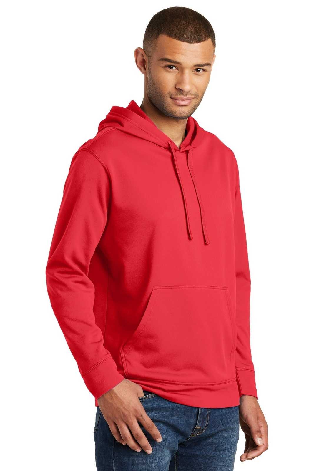 Port &amp; Company PC590H Performance Fleece Pullover Hooded Sweatshirt - Red - HIT a Double - 4