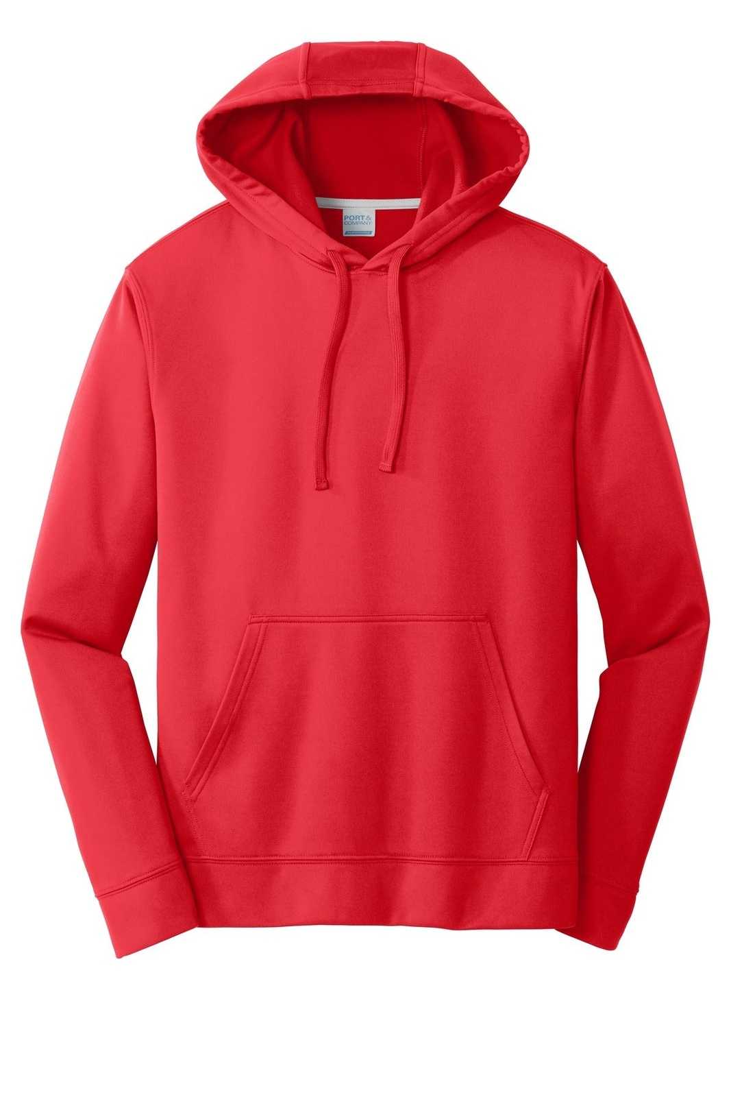 Port &amp; Company PC590H Performance Fleece Pullover Hooded Sweatshirt - Red - HIT a Double - 5