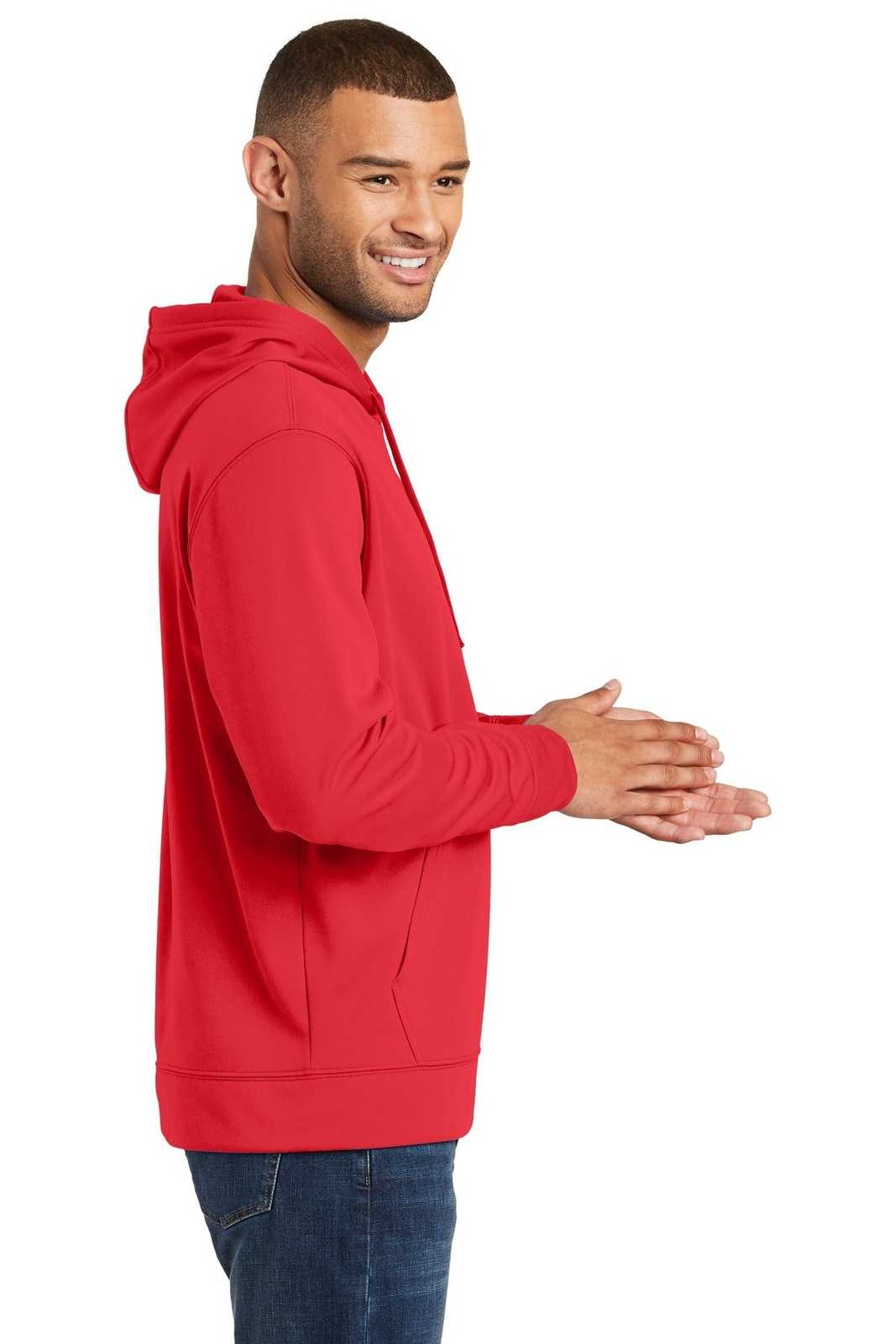 Port &amp; Company PC590H Performance Fleece Pullover Hooded Sweatshirt - Red - HIT a Double - 3
