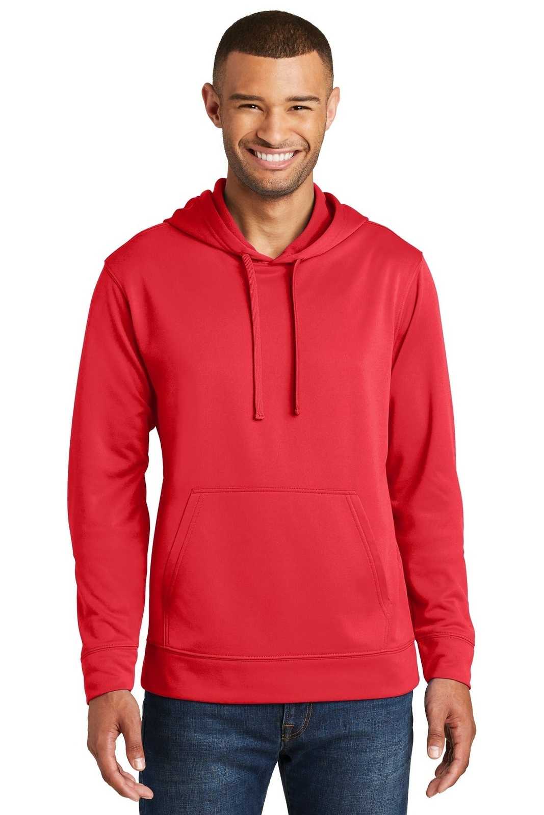 Port &amp; Company PC590H Performance Fleece Pullover Hooded Sweatshirt - Red - HIT a Double - 1