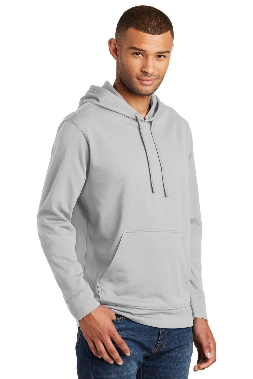 Port &amp; Company PC590H Performance Fleece Pullover Hooded Sweatshirt - Silver - HIT a Double - 4