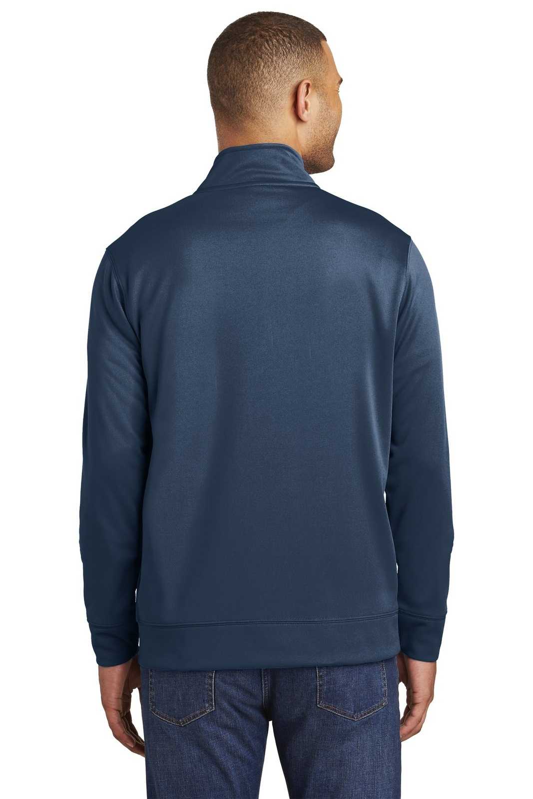 Port &amp; Company PC590Q Fleece 1/4-Zip Pullover Sweatshirt - Deep Navy - HIT a Double - 2