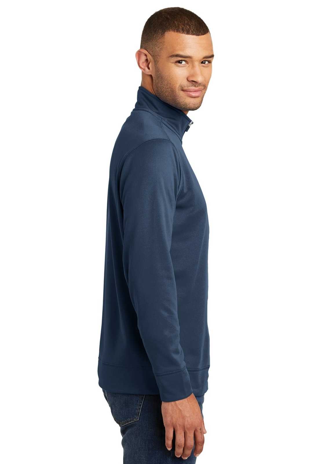 Port &amp; Company PC590Q Fleece 1/4-Zip Pullover Sweatshirt - Deep Navy - HIT a Double - 3