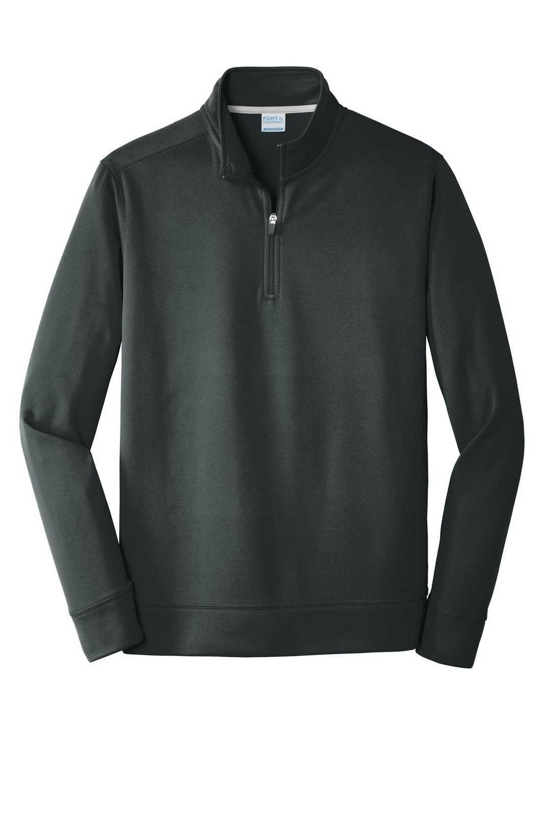 Port &amp; Company PC590Q Fleece 1/4-Zip Pullover Sweatshirt - Jet Black - HIT a Double - 5