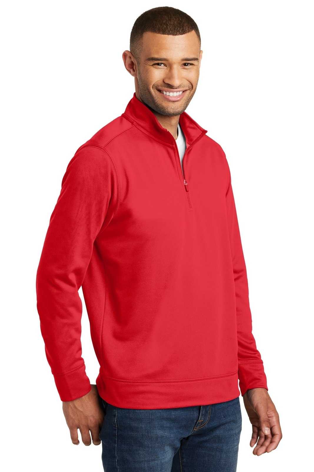 Port &amp; Company PC590Q Fleece 1/4-Zip Pullover Sweatshirt - Red - HIT a Double - 4
