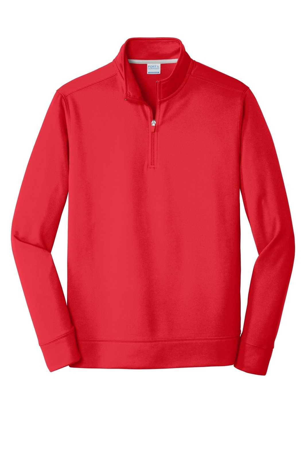 Port &amp; Company PC590Q Fleece 1/4-Zip Pullover Sweatshirt - Red - HIT a Double - 5