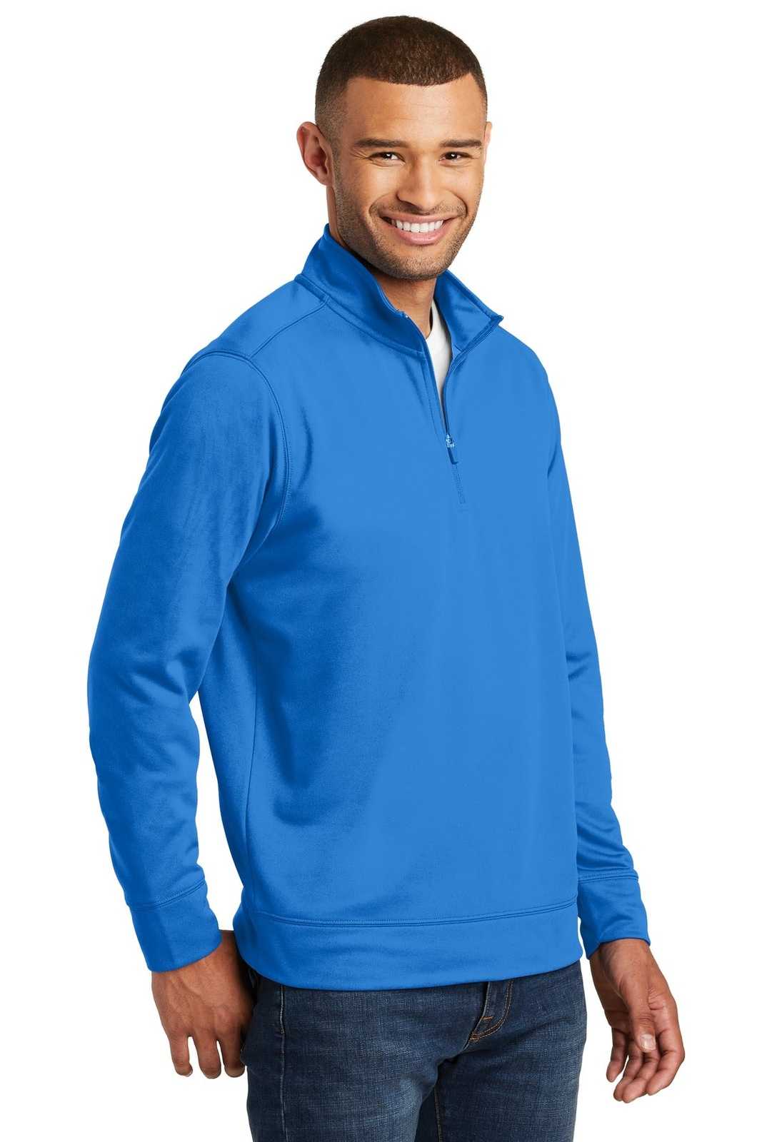 Port &amp; Company PC590Q Fleece 1/4-Zip Pullover Sweatshirt - Royal - HIT a Double - 4