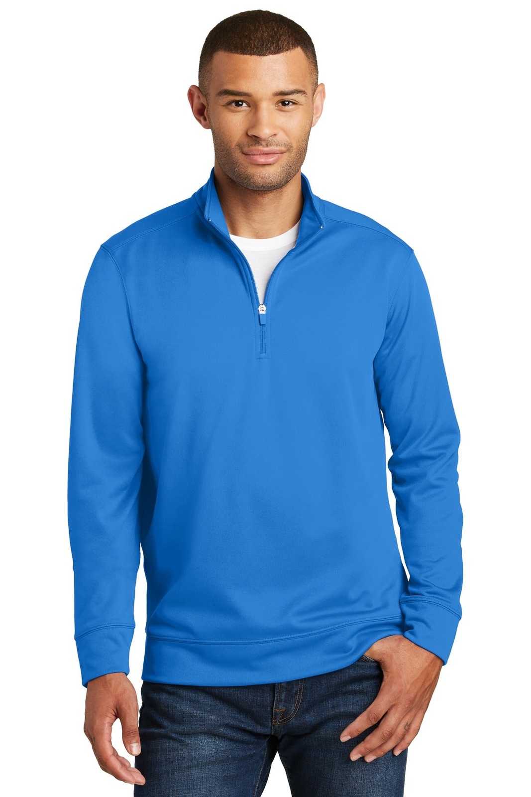 Port &amp; Company PC590Q Fleece 1/4-Zip Pullover Sweatshirt - Royal - HIT a Double - 1