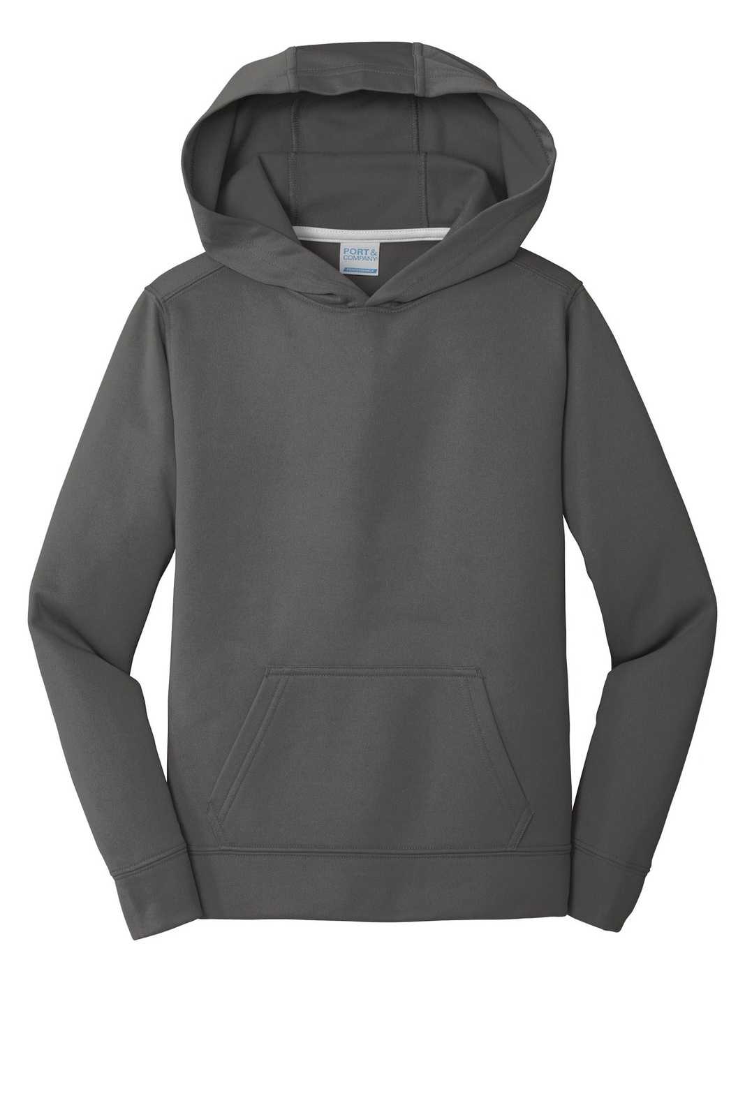Port &amp; Company PC590YH Youth Performance Fleece Pullover Hooded Sweatshirt - Charcoal - HIT a Double - 5