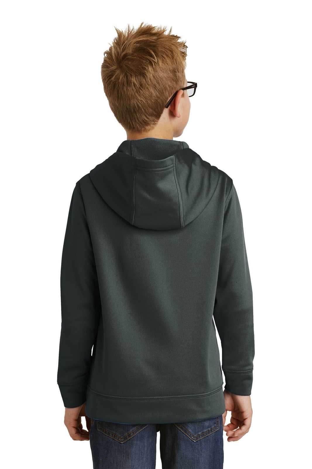 Port &amp; Company PC590YH Youth Performance Fleece Pullover Hooded Sweatshirt - Jet Black - HIT a Double - 2