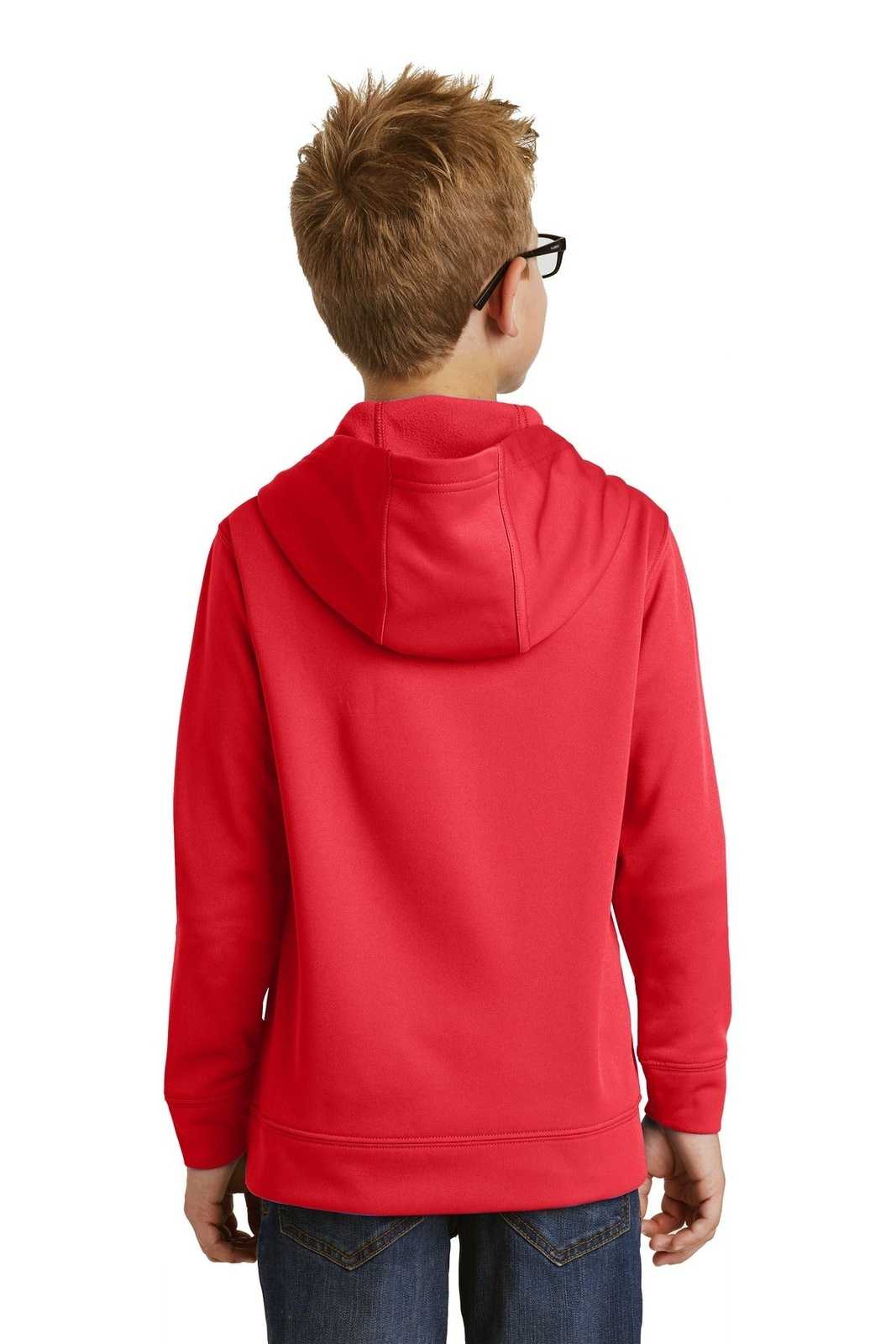 Port &amp; Company PC590YH Youth Performance Fleece Pullover Hooded Sweatshirt - Red - HIT a Double - 2