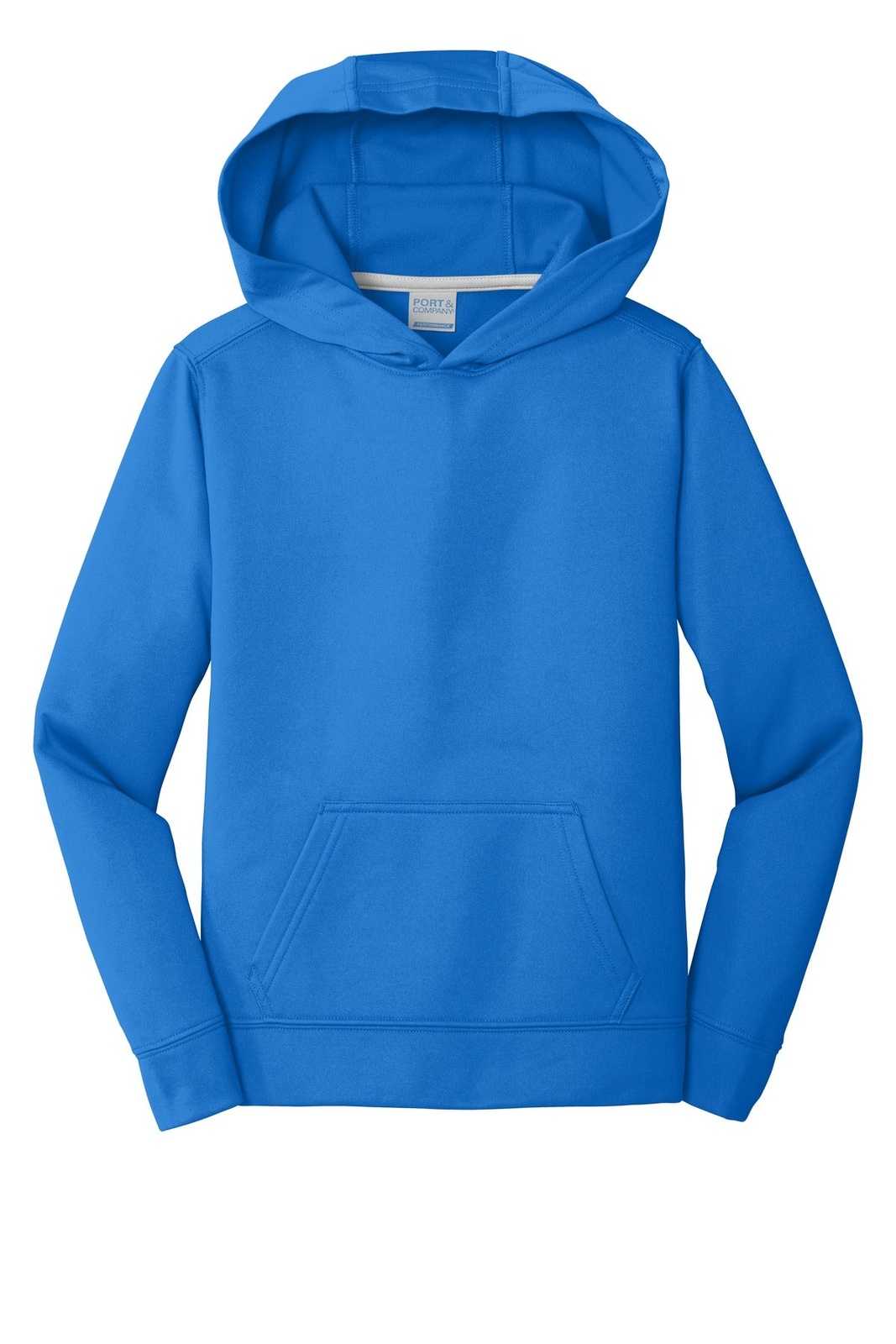 Port &amp; Company PC590YH Youth Performance Fleece Pullover Hooded Sweatshirt - Royal - HIT a Double - 5