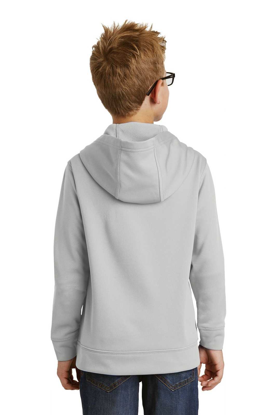 Port &amp; Company PC590YH Youth Performance Fleece Pullover Hooded Sweatshirt - Silver - HIT a Double - 2