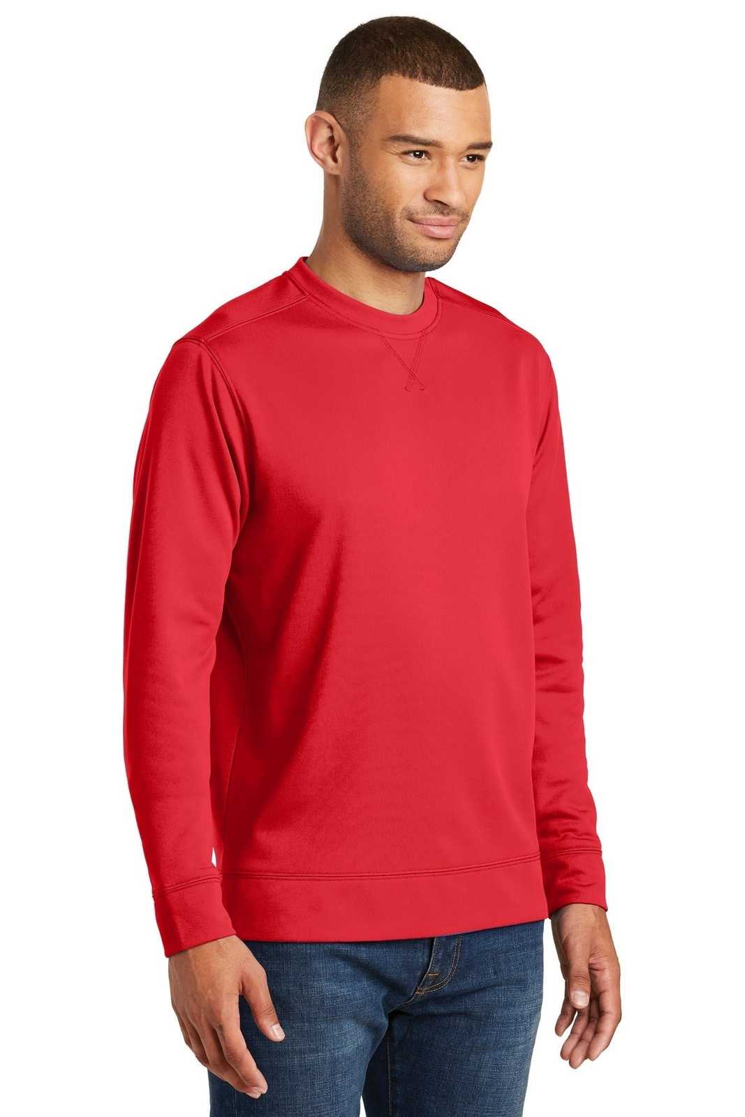 Port &amp; Company PC590 Fleece Crewneck Sweatshirt - Red - HIT a Double - 4