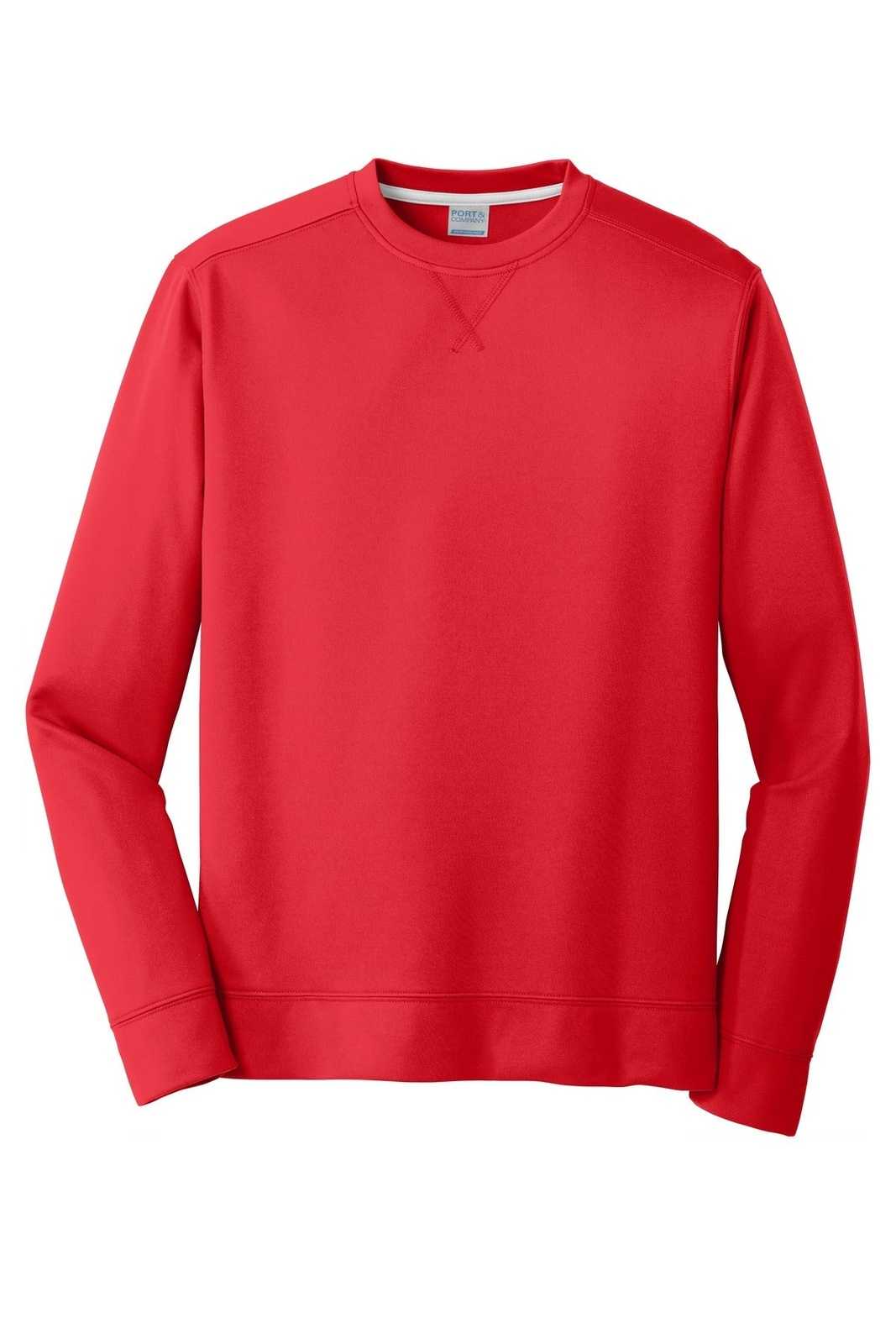 Port &amp; Company PC590 Fleece Crewneck Sweatshirt - Red - HIT a Double - 5