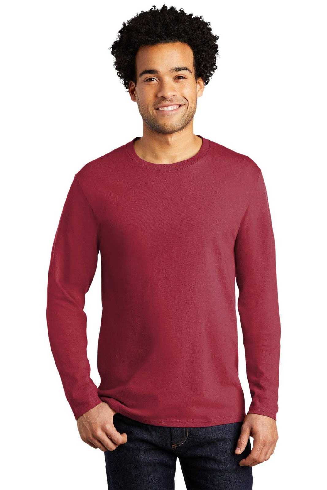 Port &amp; Company PC600LS Long Sleeve Bouncer Tee - Rich Red - HIT a Double - 1