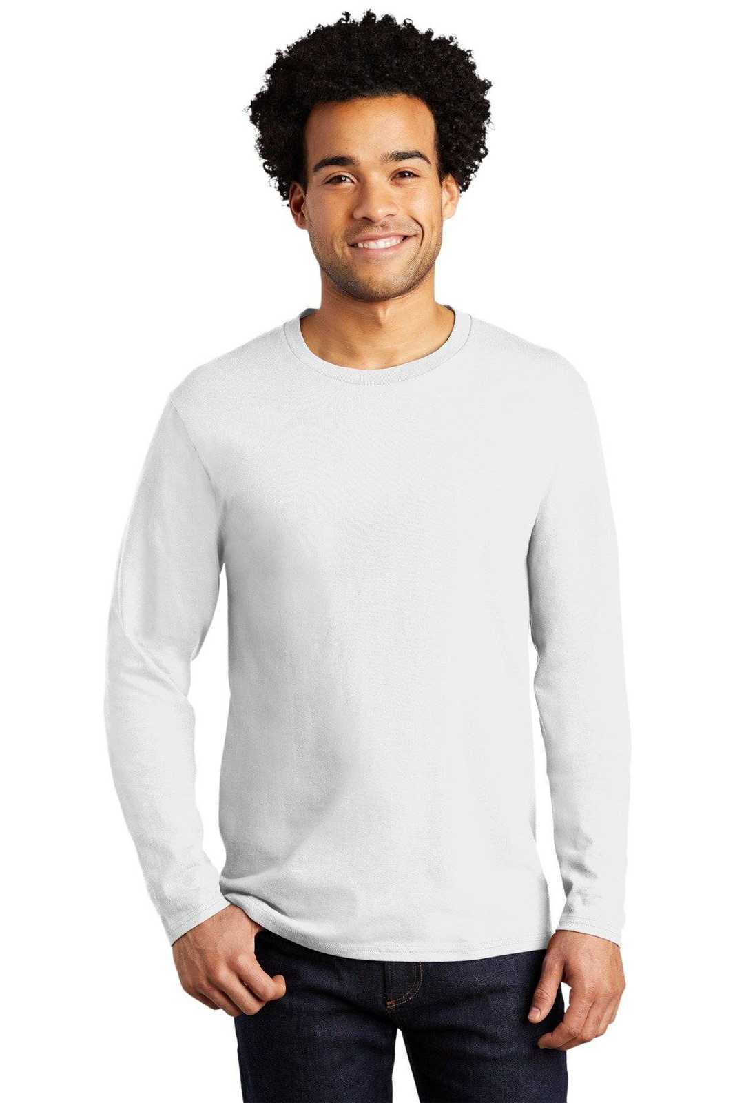 Port &amp; Company PC600LS Long Sleeve Bouncer Tee - White - HIT a Double - 1