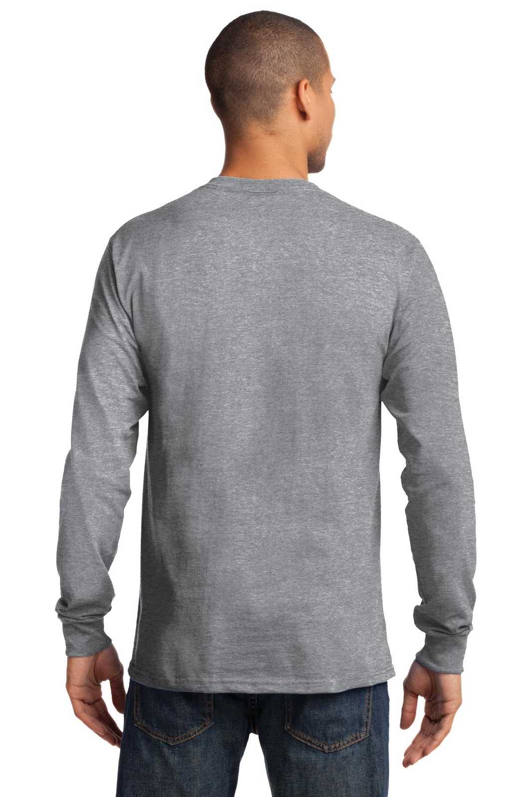 Port &amp; Company PC61LST Tall Long Sleeve Essential Tee - Athletic Heather - HIT a Double - 2