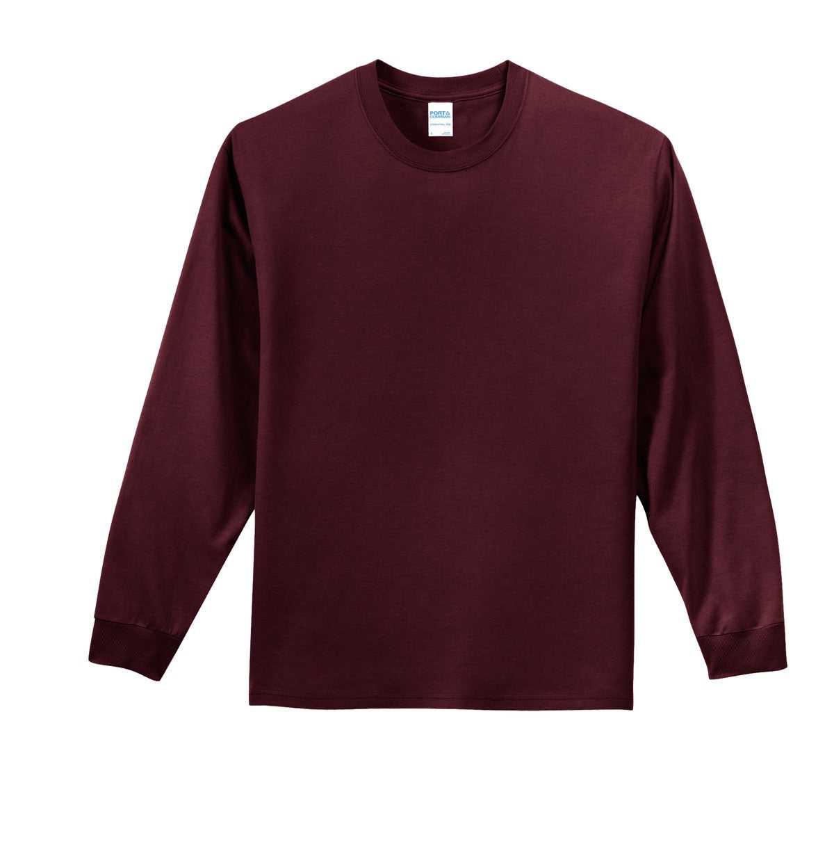Port &amp; Company PC61LST Tall Long Sleeve Essential Tee - Athletic Maroon - HIT a Double - 5