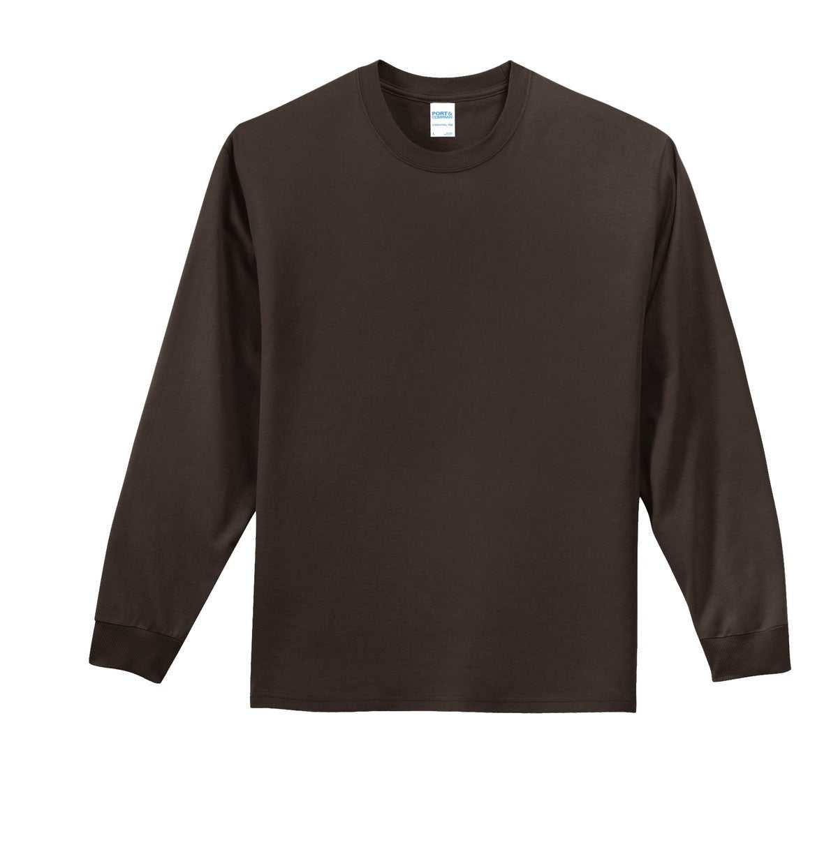 Port &amp; Company PC61LST Tall Long Sleeve Essential Tee - Dark Chocolate Brown - HIT a Double - 5