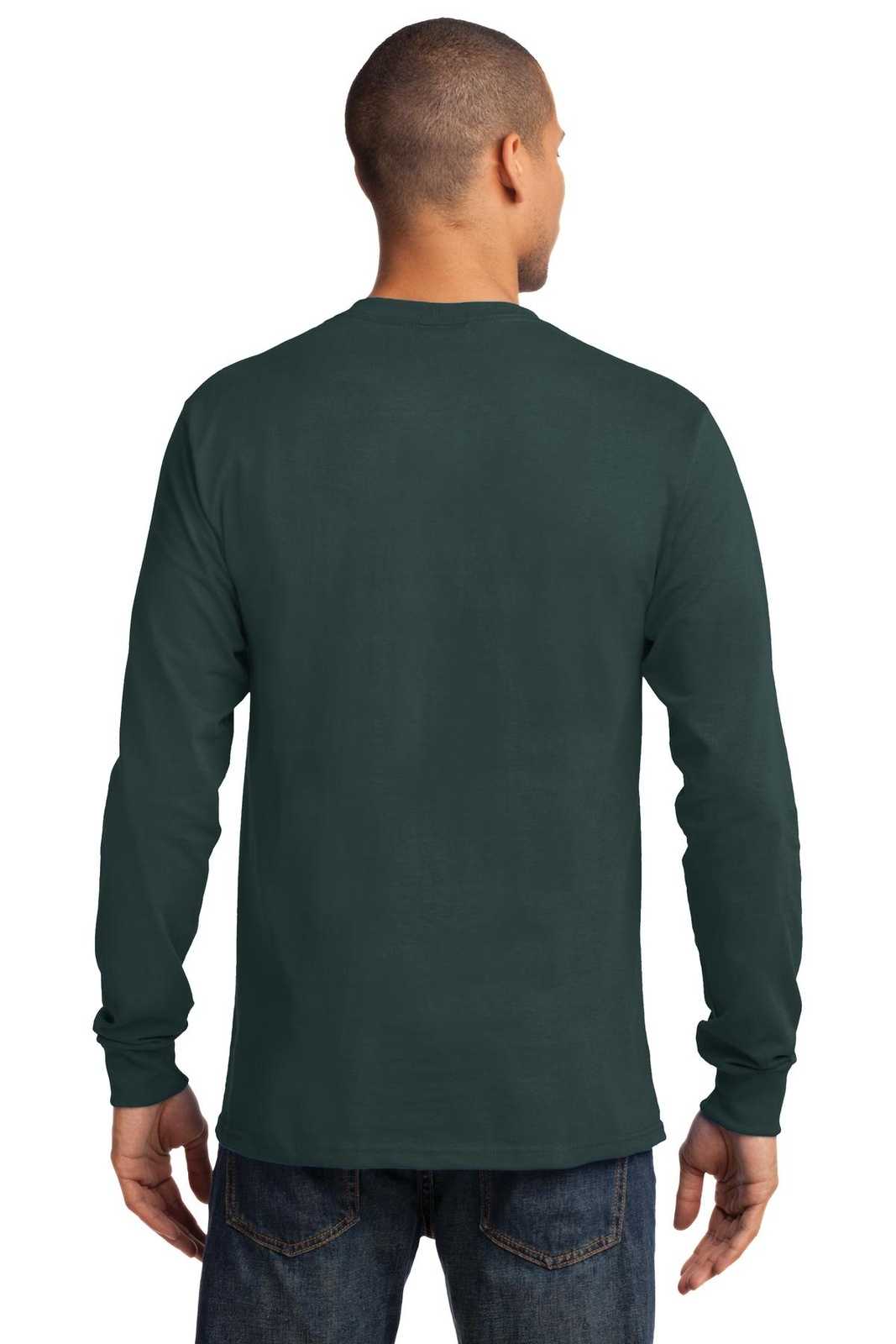 Port &amp; Company PC61LST Tall Long Sleeve Essential Tee - Dark Green - HIT a Double - 2