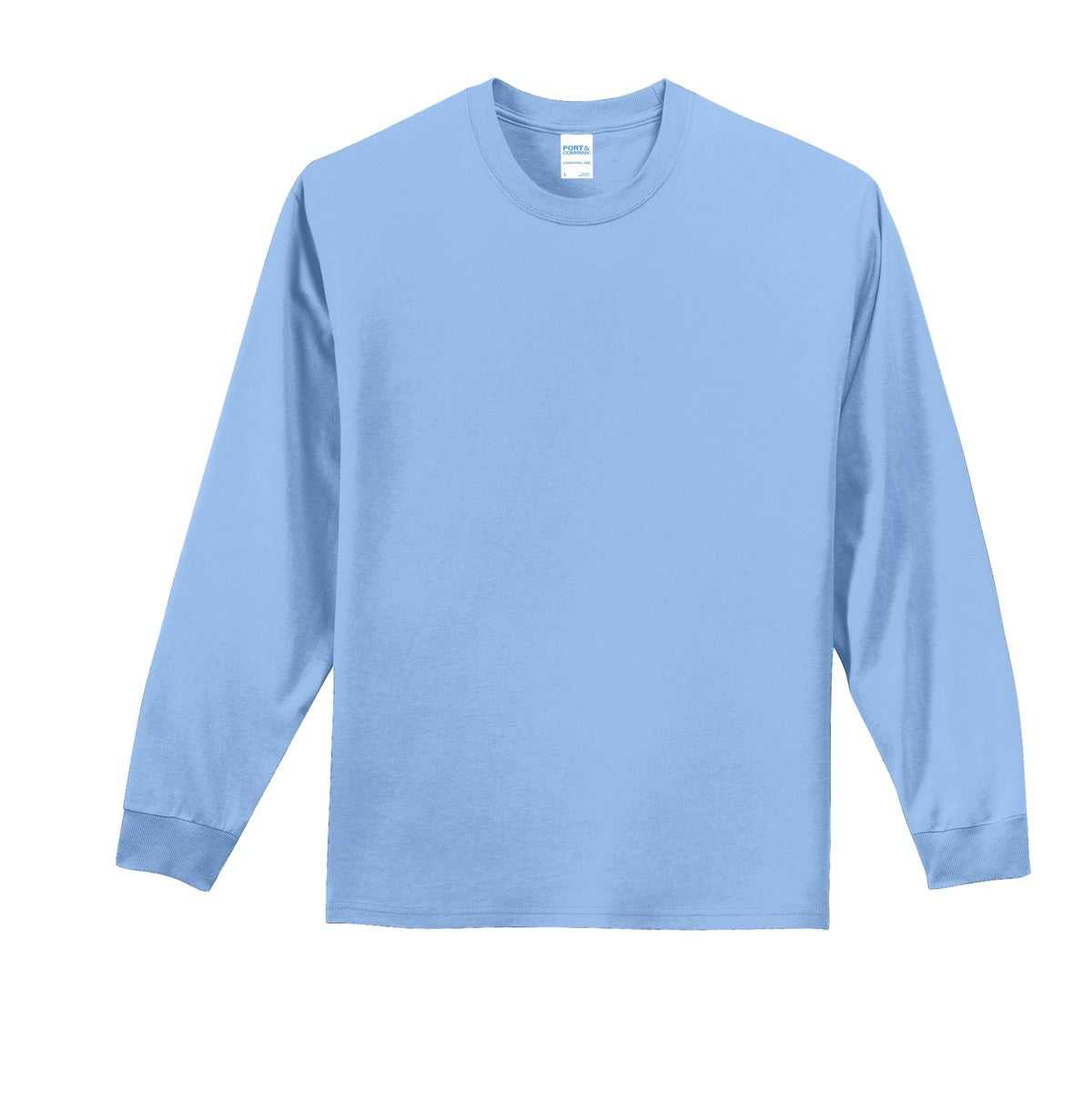 Port &amp; Company PC61LST Tall Long Sleeve Essential Tee - Light Blue - HIT a Double - 5