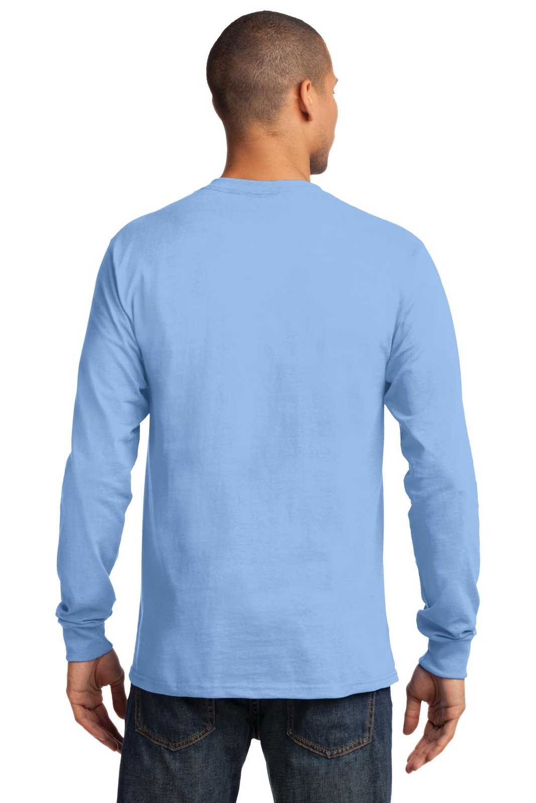 Port &amp; Company PC61LST Tall Long Sleeve Essential Tee - Light Blue - HIT a Double - 2