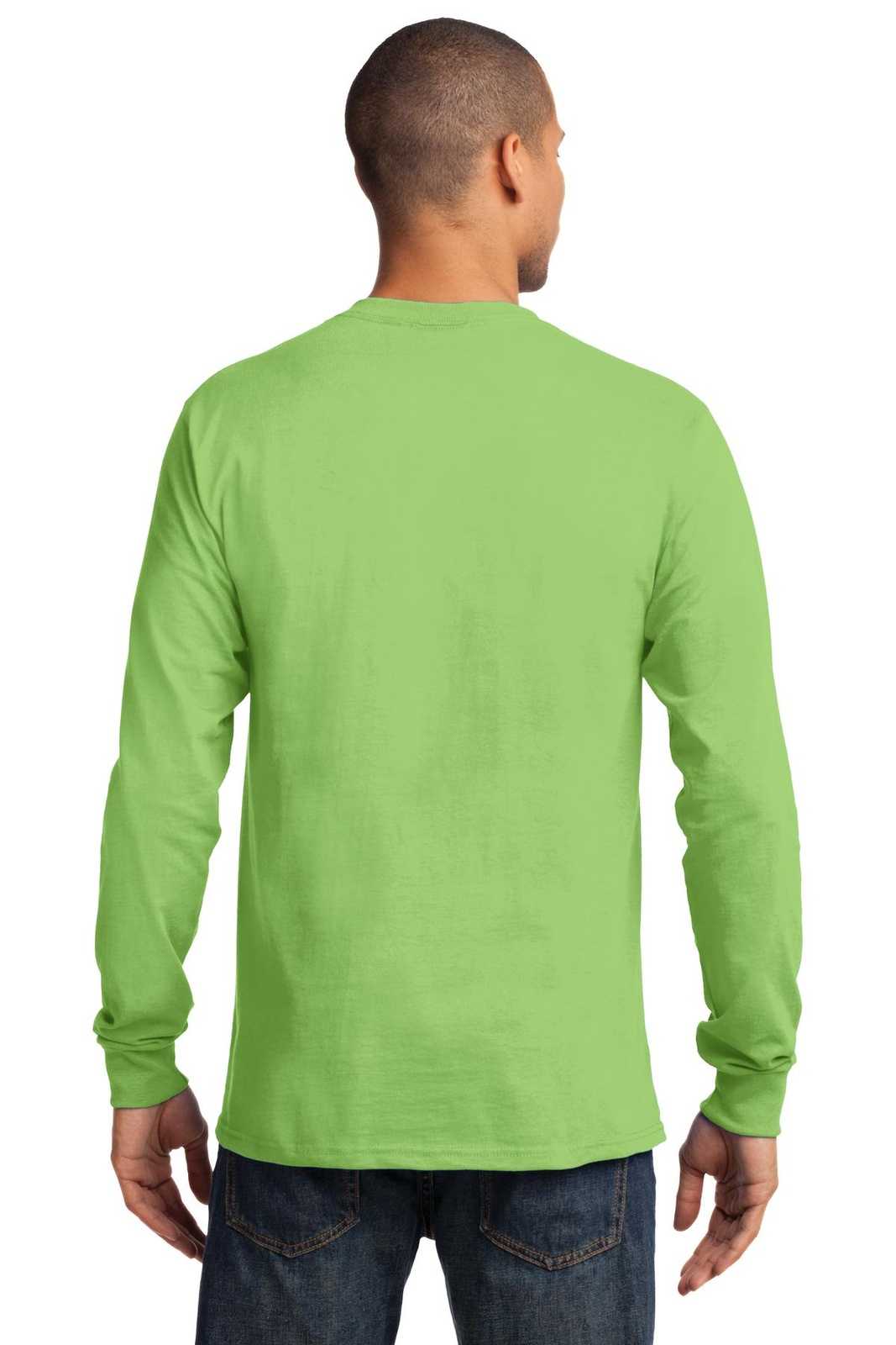 Port &amp; Company PC61LST Tall Long Sleeve Essential Tee - Lime - HIT a Double - 2