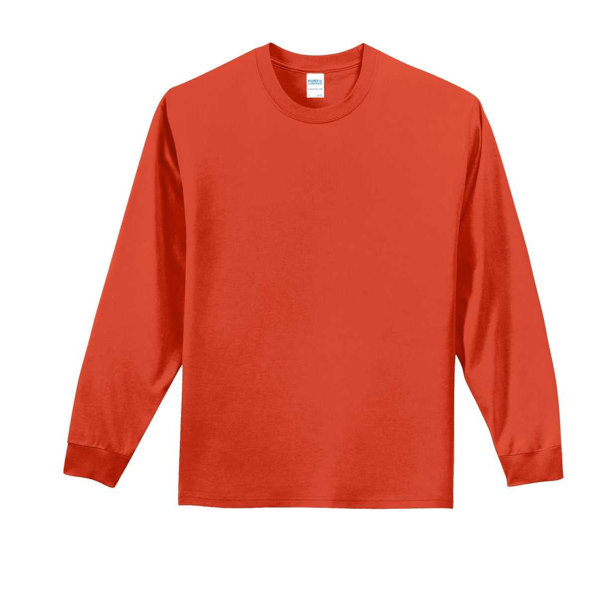 Port &amp; Company PC61LST Tall Long Sleeve Essential Tee - Orange - HIT a Double - 5