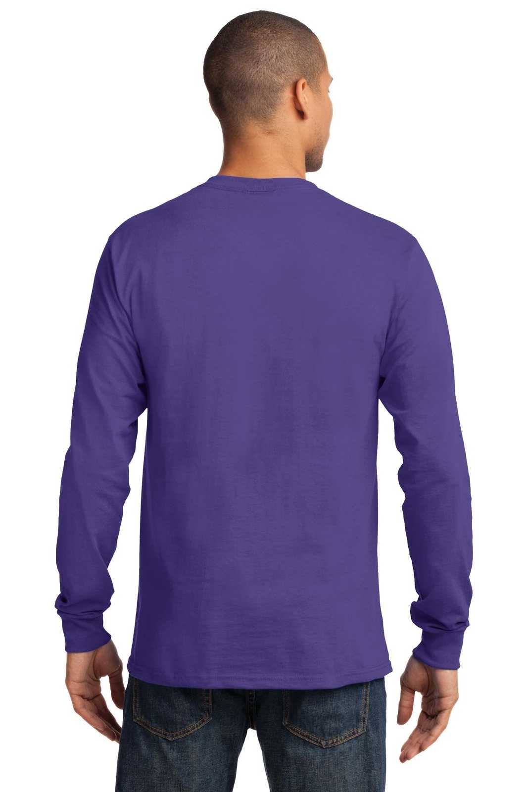 Port &amp; Company PC61LST Tall Long Sleeve Essential Tee - Purple - HIT a Double - 2