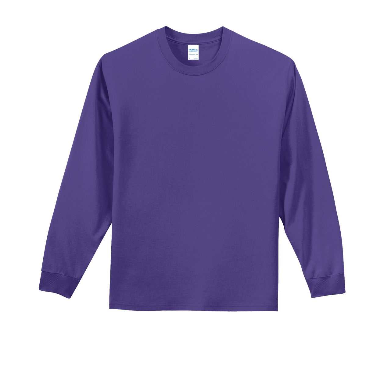 Port &amp; Company PC61LST Tall Long Sleeve Essential Tee - Purple - HIT a Double - 5