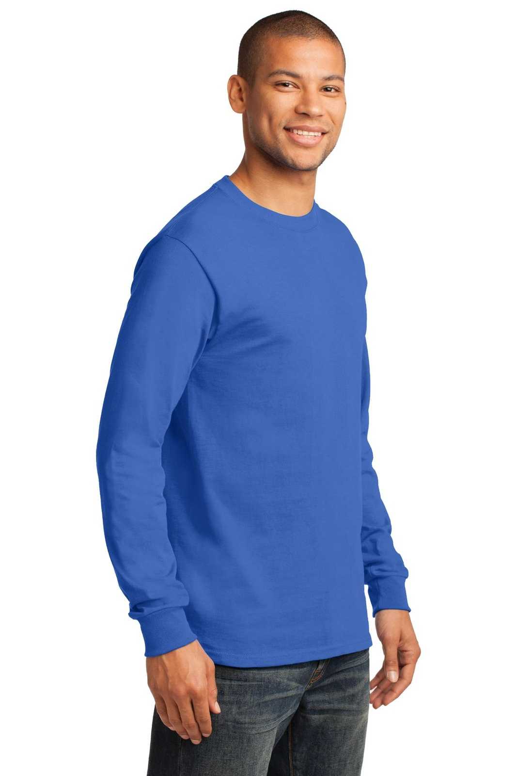 Port &amp; Company PC61LST Tall Long Sleeve Essential Tee - Royal - HIT a Double - 4