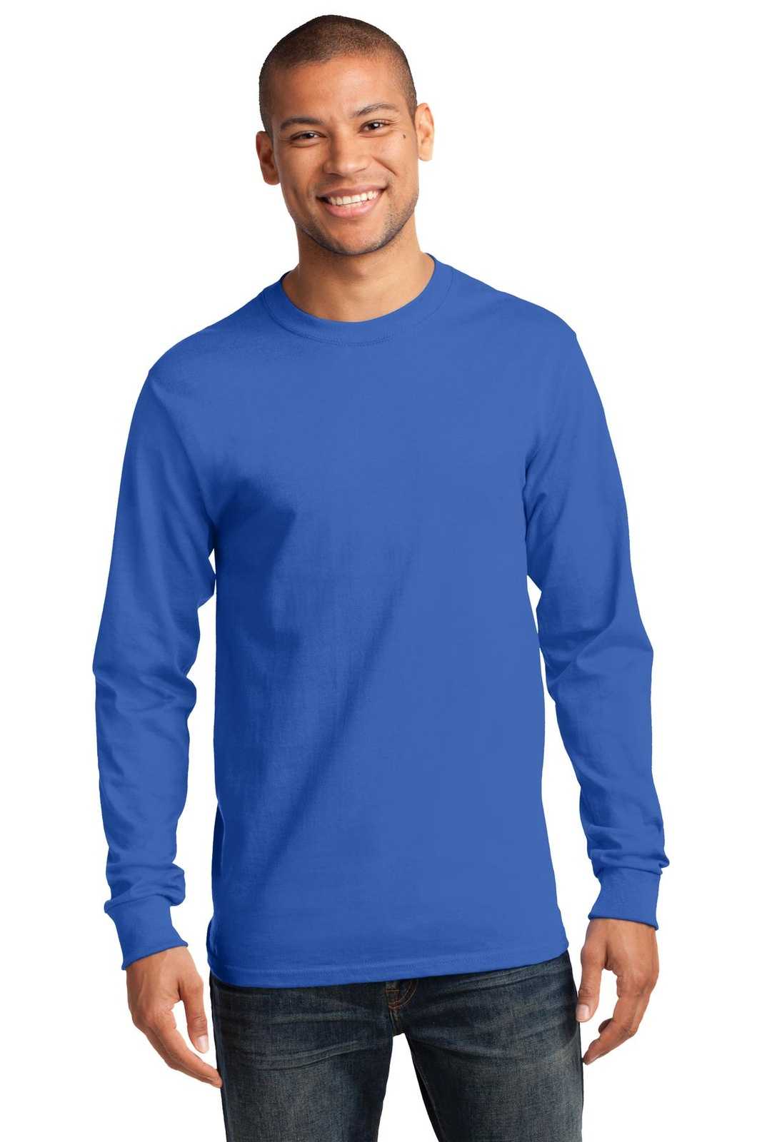 Port &amp; Company PC61LST Tall Long Sleeve Essential Tee - Royal - HIT a Double - 1
