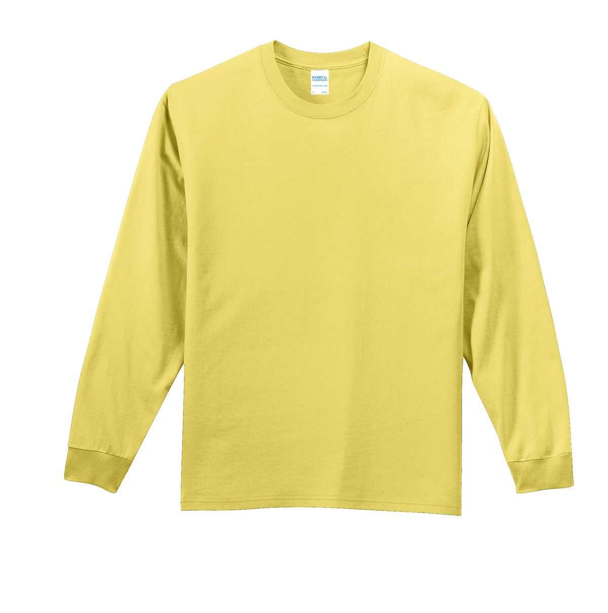 Port &amp; Company PC61LST Tall Long Sleeve Essential Tee - Yellow - HIT a Double - 5