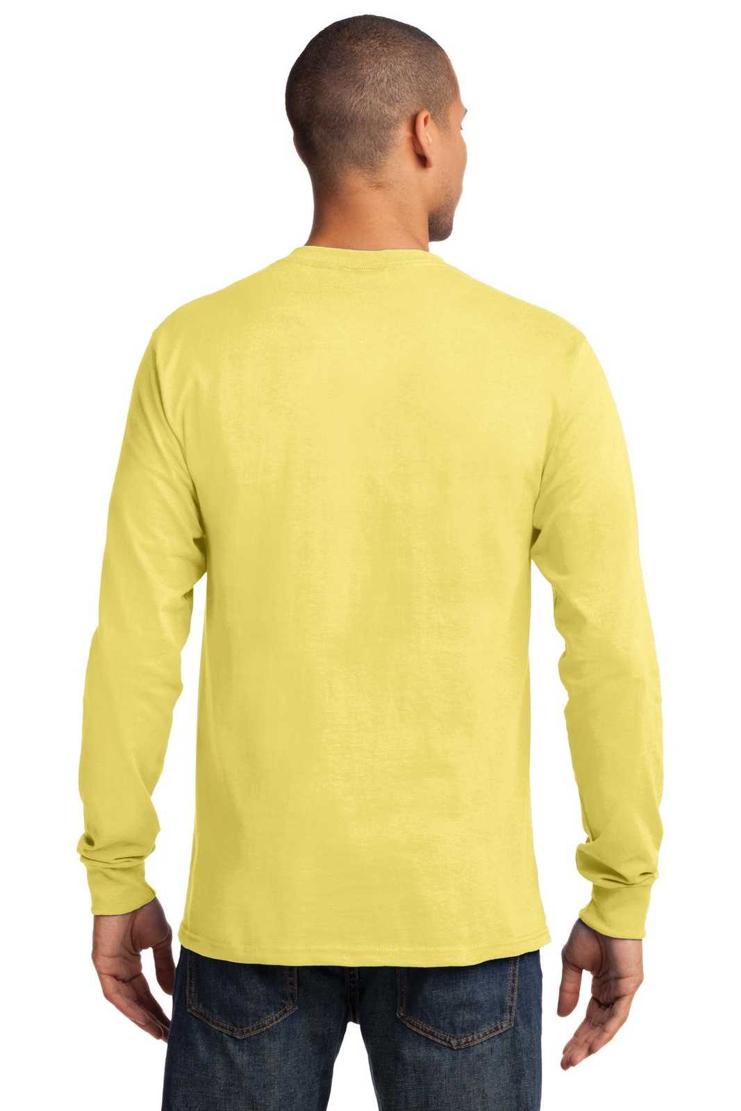 Port &amp; Company PC61LST Tall Long Sleeve Essential Tee - Yellow - HIT a Double - 2