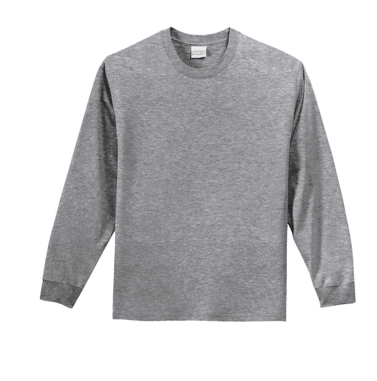 Port &amp; Company PC61LS Long Sleeve Essential Tee - Athletic Heather - HIT a Double - 5