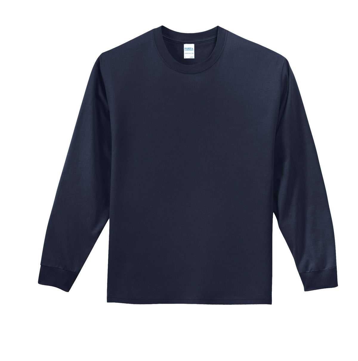 Port &amp; Company PC61LS Long Sleeve Essential Tee - Deep Navy - HIT a Double - 5