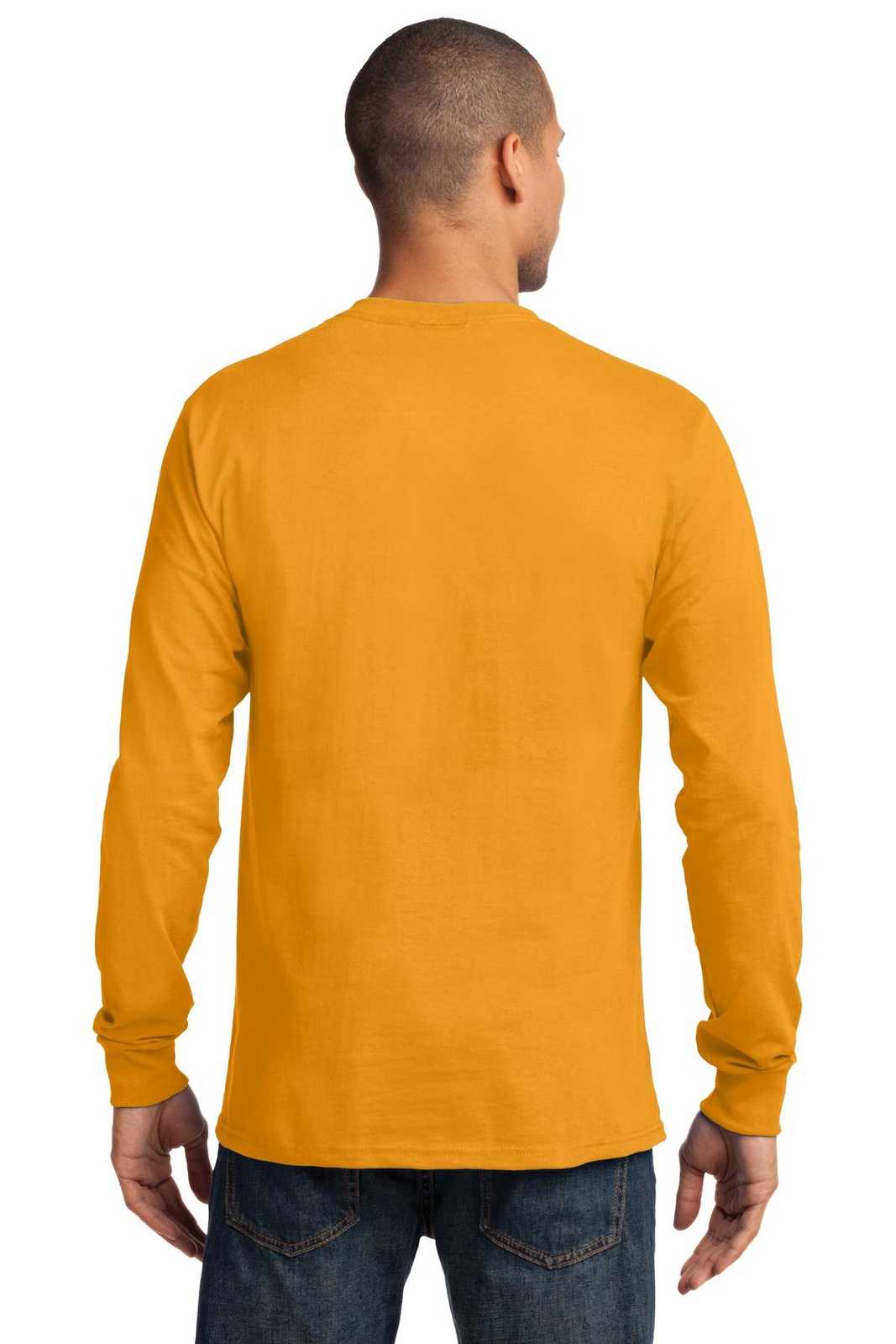 Port &amp; Company PC61LS Long Sleeve Essential Tee - Gold - HIT a Double - 2